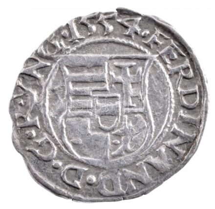1554K-B Denár Ag 'I. Ferdinánd' (0,42g) T:2- patina Hungary 1554K-B Denar Ag 'Ferdinand I' (0,42g) C:VF patina Huszár: 935., Unger II.: 745.a