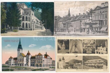 11 db RÉGI történelmi magyar és külföldi város képeslap vegyes minőségben / 11 pre-1945 Hungarian and other town-view postcards in mixed quality