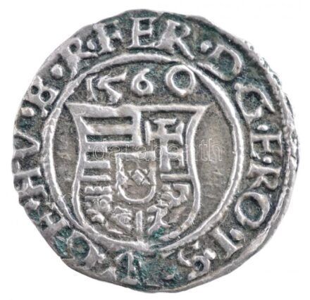 1560K-B Denár Ag 'I. Ferdinánd' (0,52g) T:2 patina Hungary 1560K-B Denar Ag 'Ferdinand I' (0,52g) C:XF patina Huszár: 936., Unger II.: 748.a