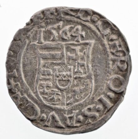 1564K-B Denár Ag 'I. Ferdinánd' (0,53g) T:2,2- patina Hungary 1564K-B Denar Ag 'Ferdinand I' (0,53g) C:XF,VF patina Huszár: 936., Unger II.: 748.a