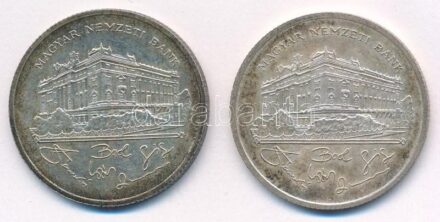 1992. 200Ft Ag 'MNB' (2x) T:1-,2 patina Adamo F13
