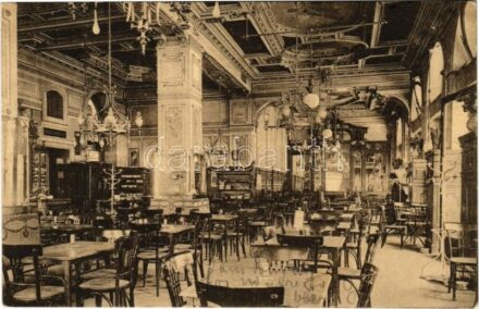 1908 Budapest VIII. Bodó kávéház, belső, hideg buffet. József körút 52.