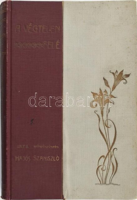 Hajós Szaniszló: A végtelen felé. A modern ember világnézete. Hajós Károly rajzaival. Bp., 1910, A Kármeliták kiadása (Stephaneum-ny.), 362+2 p. Kiadói aranyozott egészvászon-kötés, Dárday Aladár-kötés, márványozott