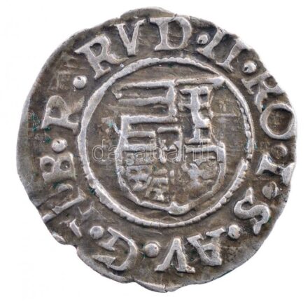 1584K-B Denár Ag 'Rudolf' (0,46g) T:2 patina Hungary 1584K-B Denar Ag 'Rudolf' (0,46g) C:XF patina Huszár: 1059.,Unger II.: 811.a