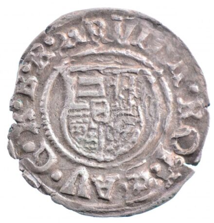 1590K-B Denár Ag 'Rudolf' (0,55g) T:2- patina, repedések Hungary 1590K-B Denar Ag 'Rudolf' (0,55g) C:VF patina, cracks Huszár: 1059.,Unger II.: 811.a