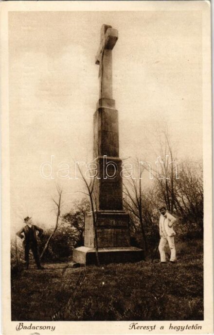 1939 Badacsony, Kereszt a hegytetőn. Gerő Adolf kiadása