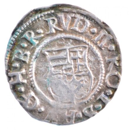 1594K-B Denár Ag 'Rudolf' (0,46g) T:2- patina Hungary 1594K-B Denar Ag 'Rudolf' (0,46g) C:VF patina Huszár: 1059.,Unger II.: 811.a