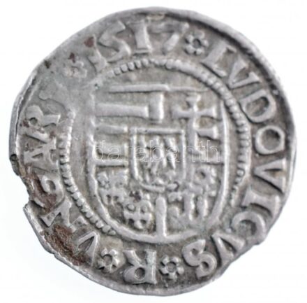 1517K-G Denár Ag 'II. Lajos' (0,55g) T:2,2- patina, kis peremhiány Hungary 1517K-G Denar Ag 'Louis II' (0,55g) C:XF,VF patina, small part of the edge is missing Huszár: 841., Unger I.: 673.m