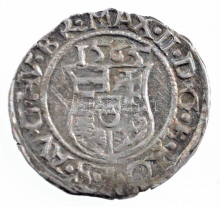 1565K-B Denár Ag 'Miksa' (0,52g) T:2 patina Hungary 1565K-B Denar Ag 'Maximilian' (0,52g) C:XF patina Huszár: 992.,Unger II.: 766a