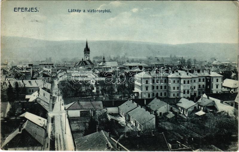 1913 Eperjes, Presov; Látkép a víztoronyból. Divald Károly fia / view from the water tower (EK)