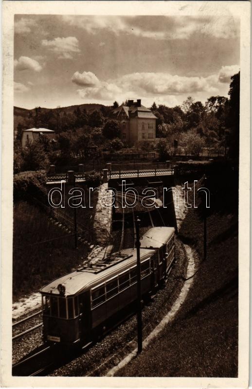 1934 Budapest II. Hűvösvölgyi részlet, 83-as villamos a gyalogos átjáró híd alatt