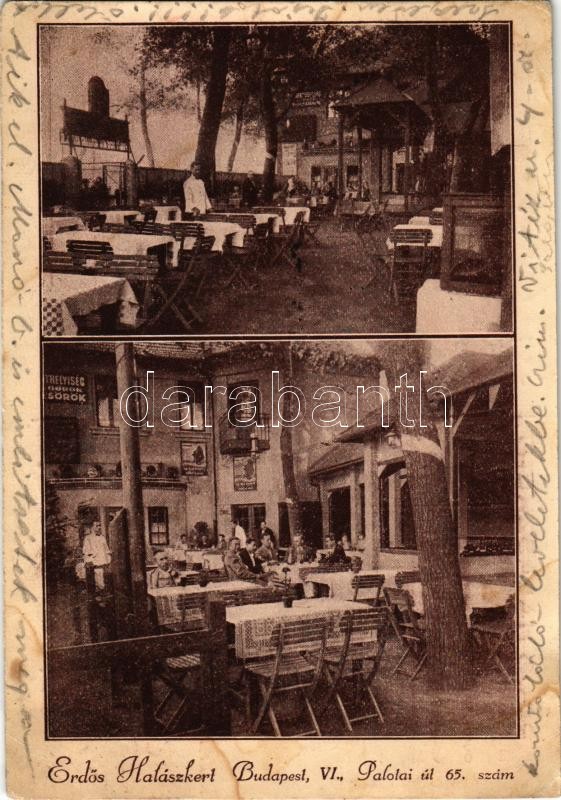 1935 Budapest XIII. Erdős Halászkert kerthelyisége. Palotai út 65. (ma Újpalotai út) (EB)