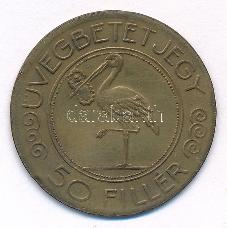 ~1930. 'Üvegbetétjegy / Budapesti Központi Általános Tejcsarnok Rt. 90. sz. fiókja' 50f üvegbetétjegy (30mm) T:2