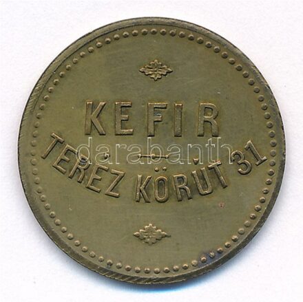 ~1930. Élelmiszer bárca 'KEFIR Teréz Körút 31' 40f T:2 patina, kis karc