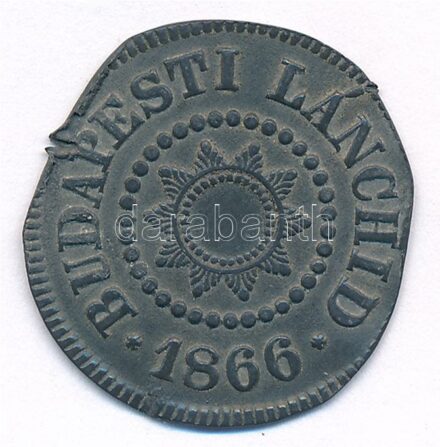 1866. 'Lánchíd' Zn bárca (~26mm) T:2 repedés