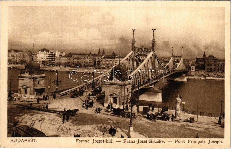 Budapest, Ferenc József híd, villamos vonal és út építés. Rigler rt. 38. sz.