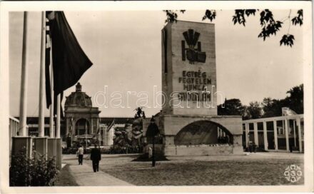 1942 Budapest XIV. Budapesti Nemzetközi Vásár 'Háborús Vásár' a Városligetben, Egység, fegyelem, munka, győzelem, Gyűjtsd a papíroshulladékot