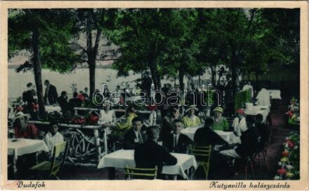 Budapest XXII. Budafok, Kutyavilla halászcsárda kerthelyisége, felszállóhely: Gellért szálló, leszállóhely: Budafok őrház
