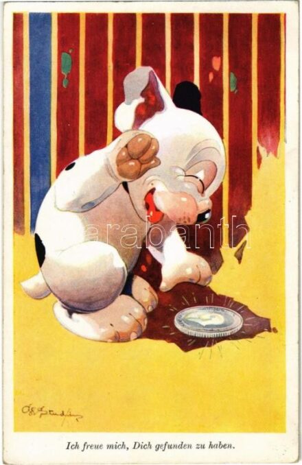 Ich freue mich, Dich gefunden zu haben / Bonzo dog. Primus Postkarte No. 2555. s: G.E. Studdy