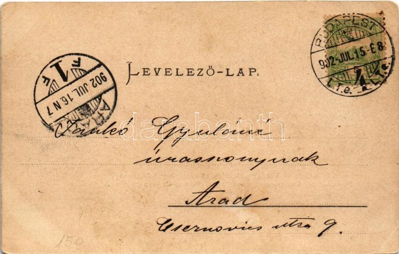 1902 Budapest I. Krisztinaváros és Tabán (a Gellérthegyről nézve). Ganz Antal 32. (EK) - Image 2