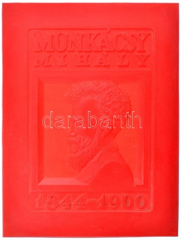 Rónay Attila (1971-) 'Festő sorozat - Munkácsy Mihály' emlékérem műanyag öntvénye (224x172mm) T:1- ü.