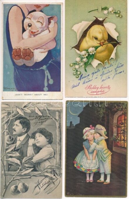 43 db RÉGI motívum képeslap vegyes minőségben / 43 pre-1945 motive postcards in mixed quality