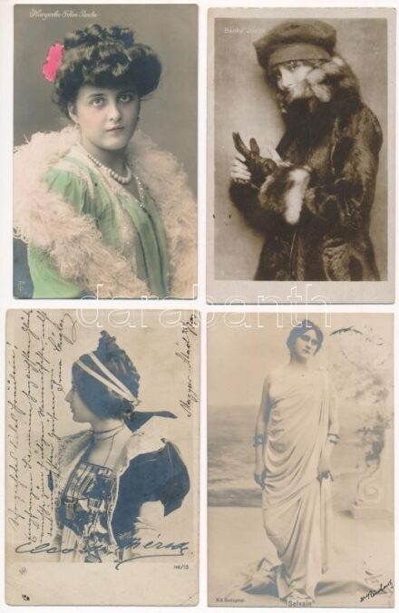 14 db RÉGI színész képeslap vegyes minőségben / 14 pre-1945 motive postcards in mixed quality: actors