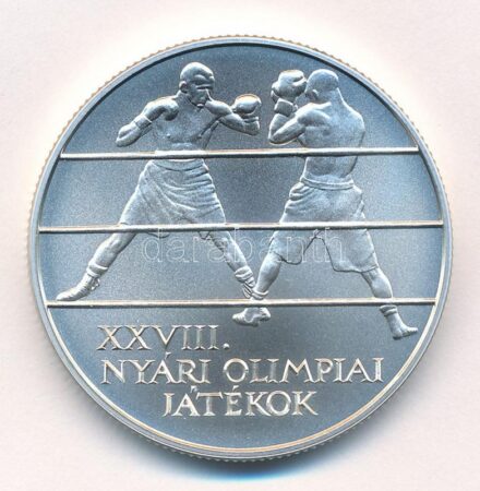 2004. 5000Ft Ag 'Nyári olimpia - Athén' kapszulában, tanúsítvánnyal, az MNB színes tájékoztatójával T:BU Adamo EM189
