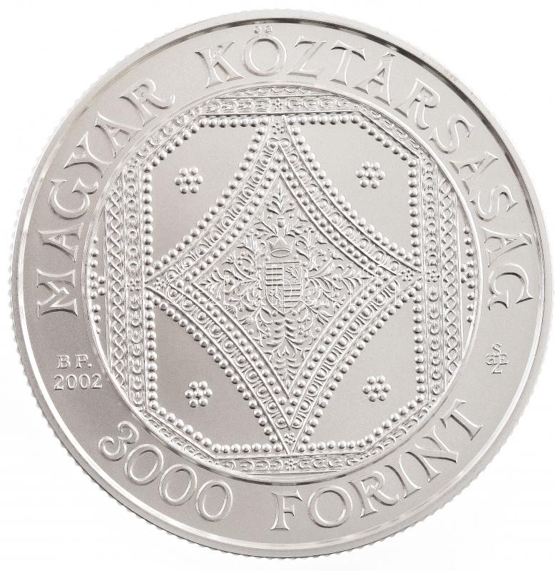 2002. 3000Ft Ag 'Széchenyi Könyvtár' kapszulában, tanúsítvánnyal, az MNB színes tájékoztatójával T:BU Adamo EM179 - Image 2