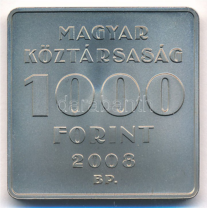 2008. 1000Ft Cu-Ni 'Telefonhírmondó - Puskás Tivadar' kapszulában, az MNB színes tájékoztatójáva T:BU Adamo EM216 - Image 2