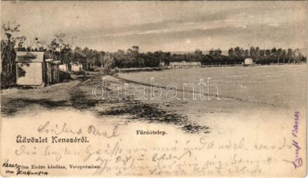 1903 Balatonkenese, Kenese; fürdőtelep. Pósa Endre kiadása + 'PRAGERHOF-BUDAPEST 35. SZ.' vasúti mozgóposta bélyegző