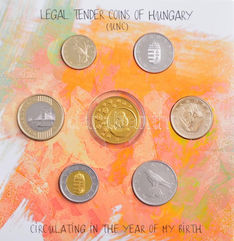 2017. 5Ft-200Ft (6xklf) + Emlékérem 'Baby Coin Set - Magyarország pénzérméi születésem évében' forgalmi sor szettben T:1,1- az emlékérmén kis karc