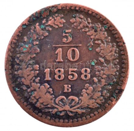 1858B 5/10kr Cu T:3 Adamo M3