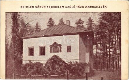 1909 Marosillye, Ilia; Bethlen Gábor fejdelem szülőháza. Kovács Lajos református lelkész adomány köszöntő levele a hátoldalon / birth house of Prince Gabriel Bethlen (fl)