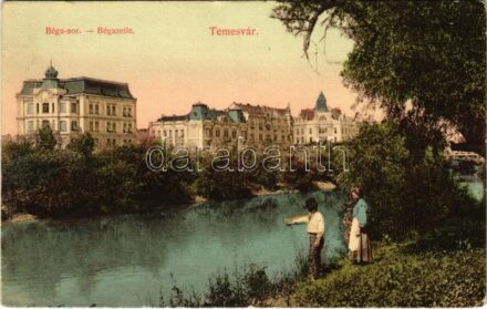 Temesvár, Timisoara; Béga-sor. Divald Károly műintézete / Begazeile / Bega riverside (EK)