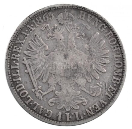 1865E 1Fl Ag 'Ferenc József' T:3 Adamo M14