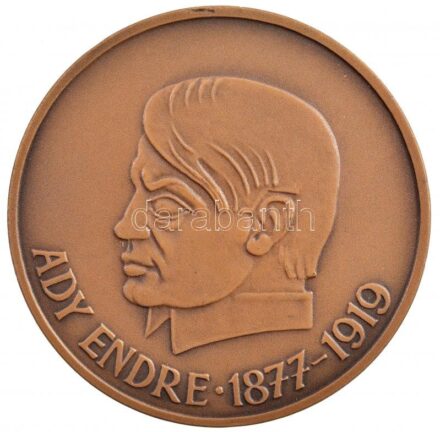 DN 'Ady Endre 1877-1919' kétoldalas Br emlékérem (60mm) T:1-