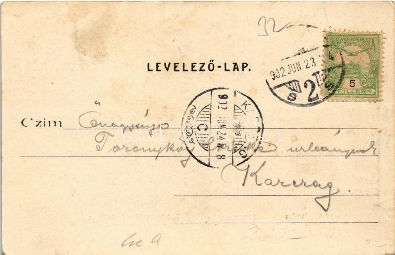 1902 Budapest II. Hűvösvölgy, villamos vasút végállomása és Balázs vendéglő. Divald Károly kiadása (fl) - Image 2