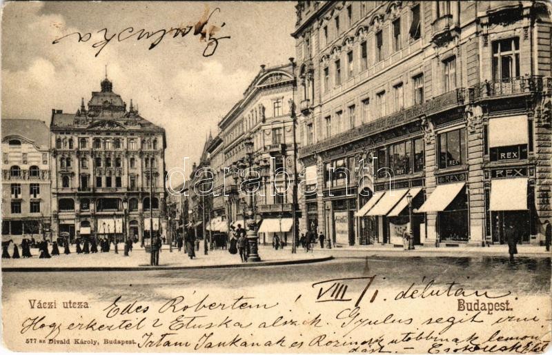 1907 Budapest V. Váci utca, REX üzlet. Divald Károly 577. sz. (EM)