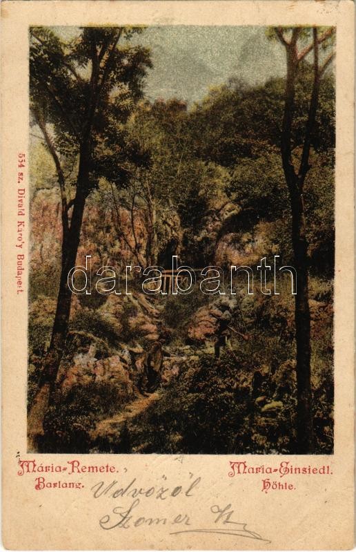 1902 Budapest II. Máriaremete, barlang. Divald Károly 554. sz. (EK)