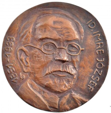 Bartos Endre (1930-) 1986. 'Id. Imre József 1851-1933' Imre József a Magyar Szemorvosok Társaságának alapító elnökét ábrázoló, egyoldalas öntött bronz plakett (104mm) T:1- CS 231.