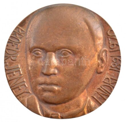 Váró Márton (1943-) 1970. 'Dr. Jeney Endre' kétoldalas, öntött bronz emlékérem (86mm) T:1-