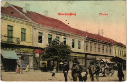 Sátoraljaújhely, Fő utca, Zinner Adolf, Halász Herman, Landsman Adolf és Szakatsy Károly üzlete (EK)