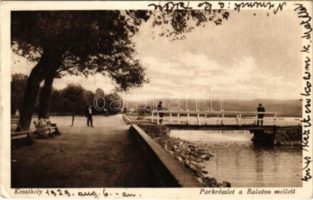 1929 Keszthely, Park a Balaton mellett (Rb)