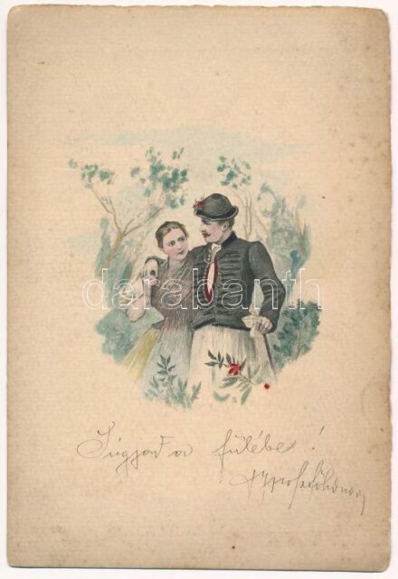 Magyar népviselet. Nagy alakú képeslap, Kanitz C. és fiai kiadása / Hungarian folklore (17,7 x 12 cm) (EK)