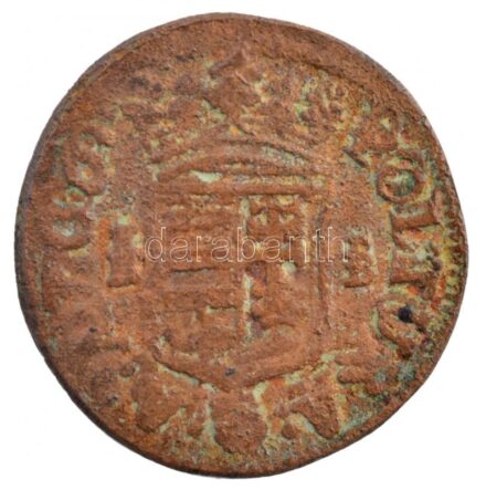 ~1704K-B Rézpoltura 'II. Rákóczi Ferenc' Körmöcbánya, hátlapon veretkettőződés T:2-,3 patina ~1704K-B Poltura 'Francis II Rákóczi' Kremnitz, on the back with double strike C:VF,F patina Huszár: 1549., Unger II.: 1139.a
