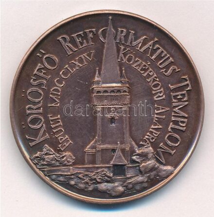 Kiss Sándor (1925-) 1988. 'MÉE Budapest / Erdélyért - Körösfő Református Templom' bronz emlékérem (42,5mm) T:1-