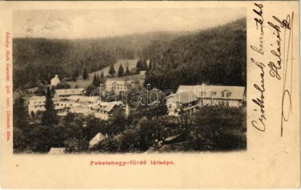1903 Feketehegyfürdő, Feketehegy, Cernohorské kúpele (Merény, Vondrisel, Nálepkovo); látkép. Matz Gusztáv kiadása / general view