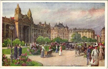 Budapest V. Szabadság tér Tőzsdepalotával. B.K.W.I. S. 280/8. s: Götczinger