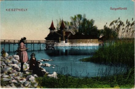1925 Keszthely, Szigetfürdő. Gál Lajos kiadása (Rb)